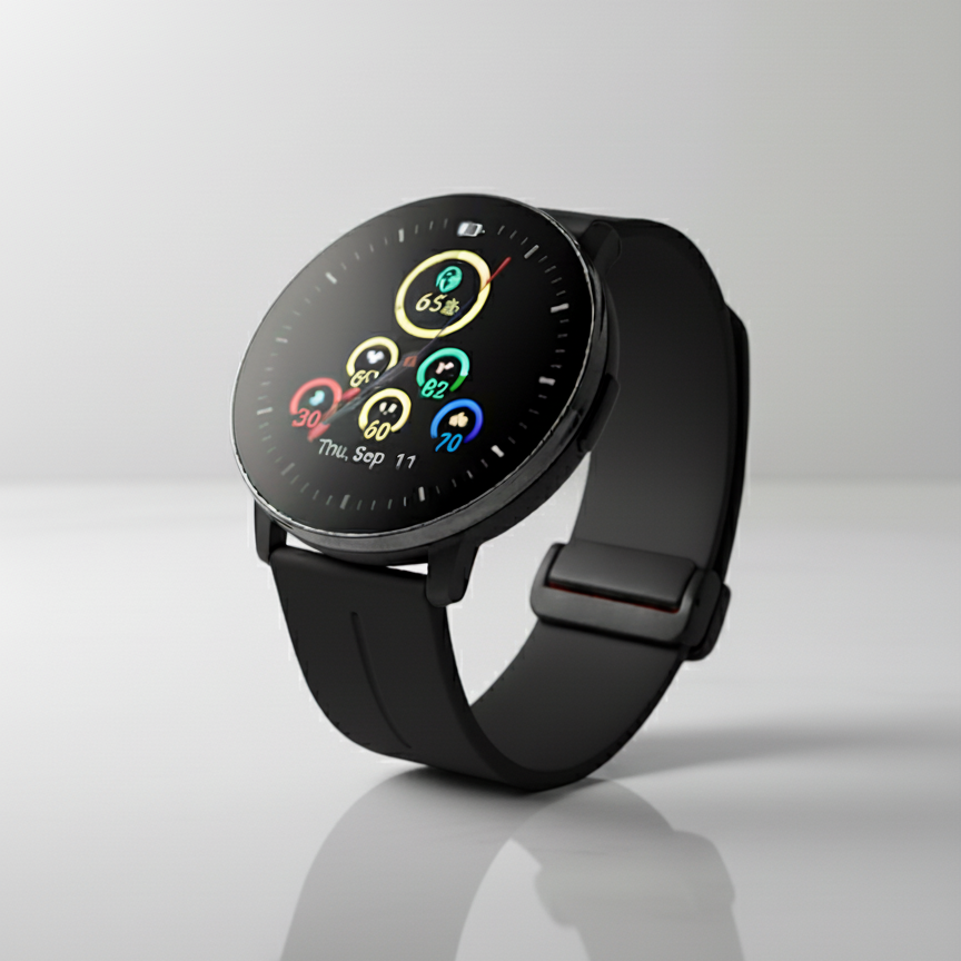 Watch2Care Vital Smartwatch (Black Case) - Flair & Function Bundle