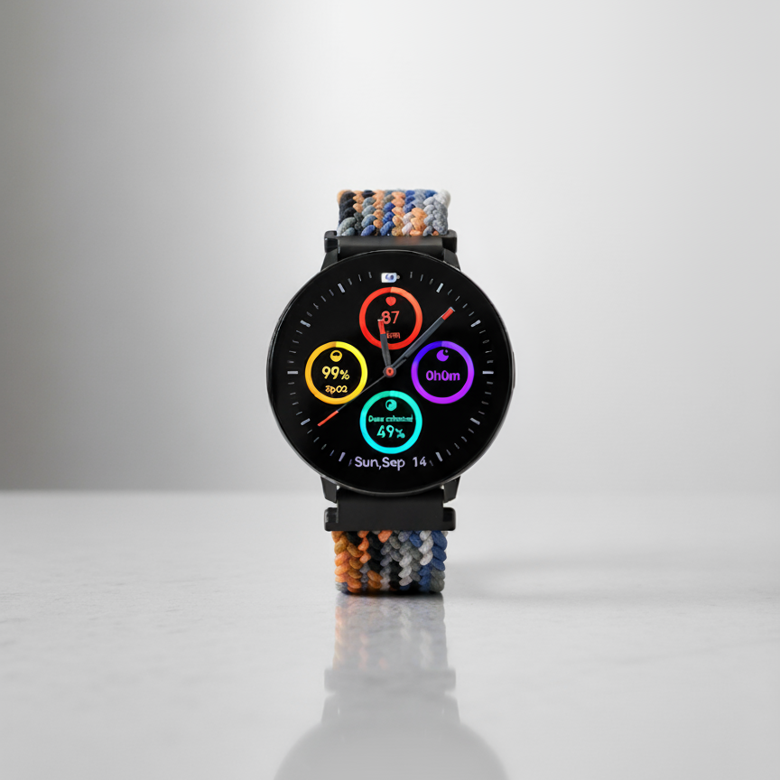 Watch2Care Vital Smartwatch (Black Case) - Flair & Function Bundle