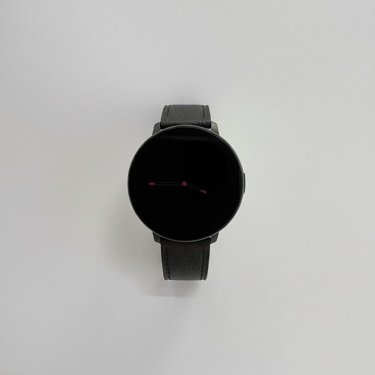 Watch2Care Vital Smartwatch (Black Case) - Black Leather Strap