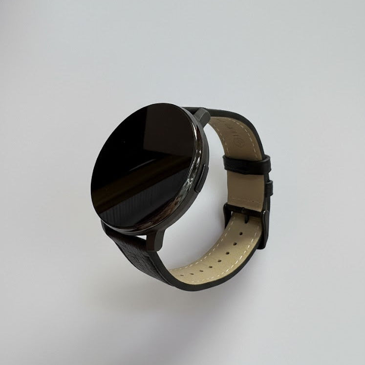 Watch2Care Vital Smartwatch (Black Case) - Black Leather Strap