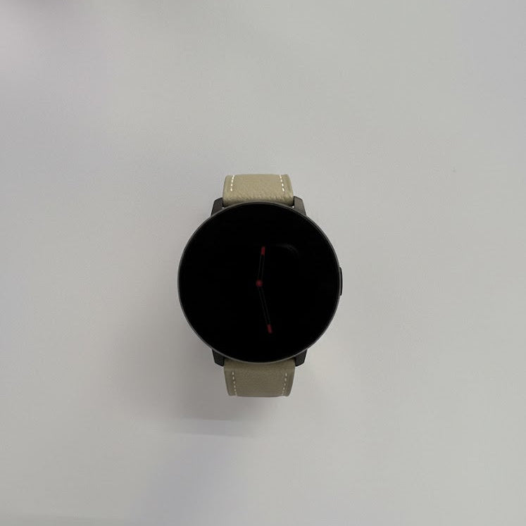 Watch2Care Vital Smartwatch (Black Case) - Light Beige Leather Strap