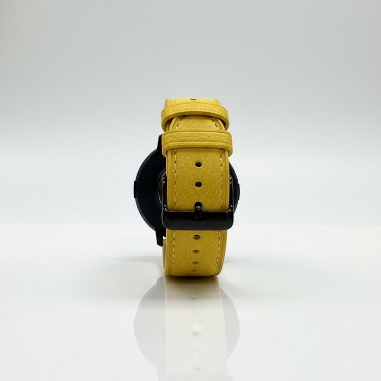 Watch2Care Vital Smartwatch (Black Case) - Yellow Leather Strap