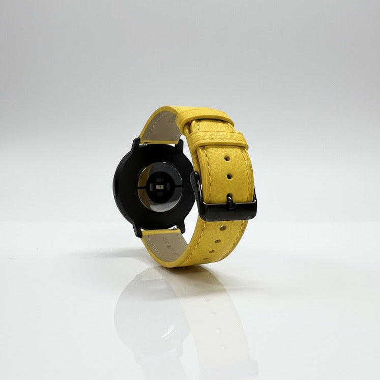 Watch2Care Vital Smartwatch (Black Case) - Yellow Leather Strap