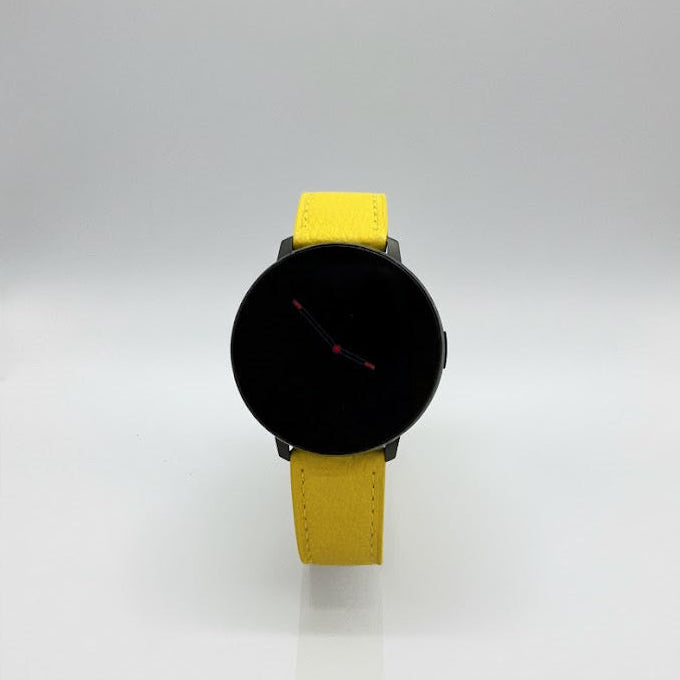 Watch2Care Vital Smartwatch (Black Case) - Yellow Leather Strap