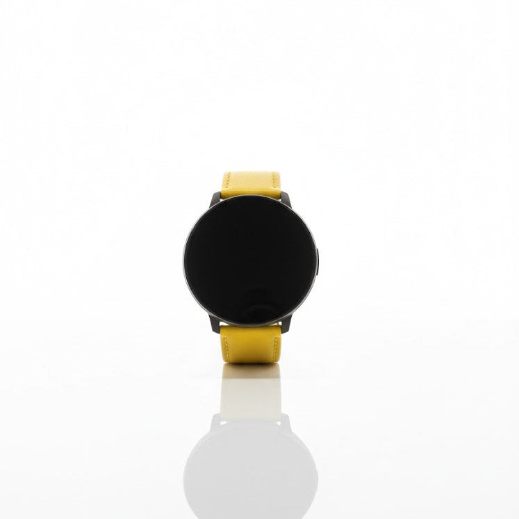 Watch2Care Vital Smartwatch (Black Case) - Yellow Leather Strap