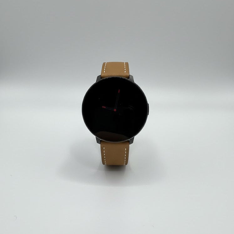 Watch2Care Vital Smartwatch (Black Case) - Brown Leather Strap