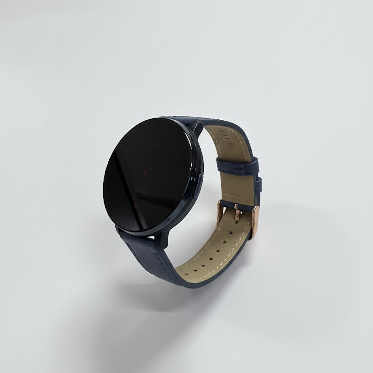 Watch2Care Vital Smartwatch (Navy Blue Case) - Blue Leather Strap