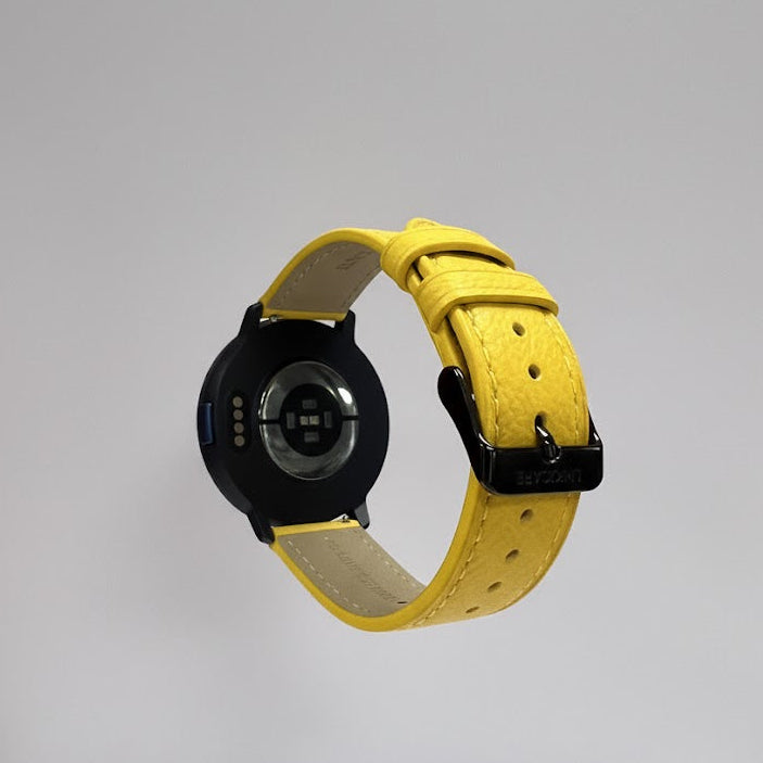 Watch2Care Vital Smartwatch (Navy Blue Case) - Yellow Leather Strap