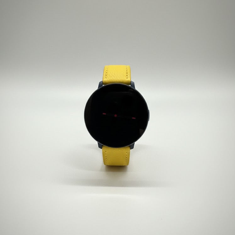 Watch2Care Vital Smartwatch (Navy Blue Case) - Yellow Leather Strap