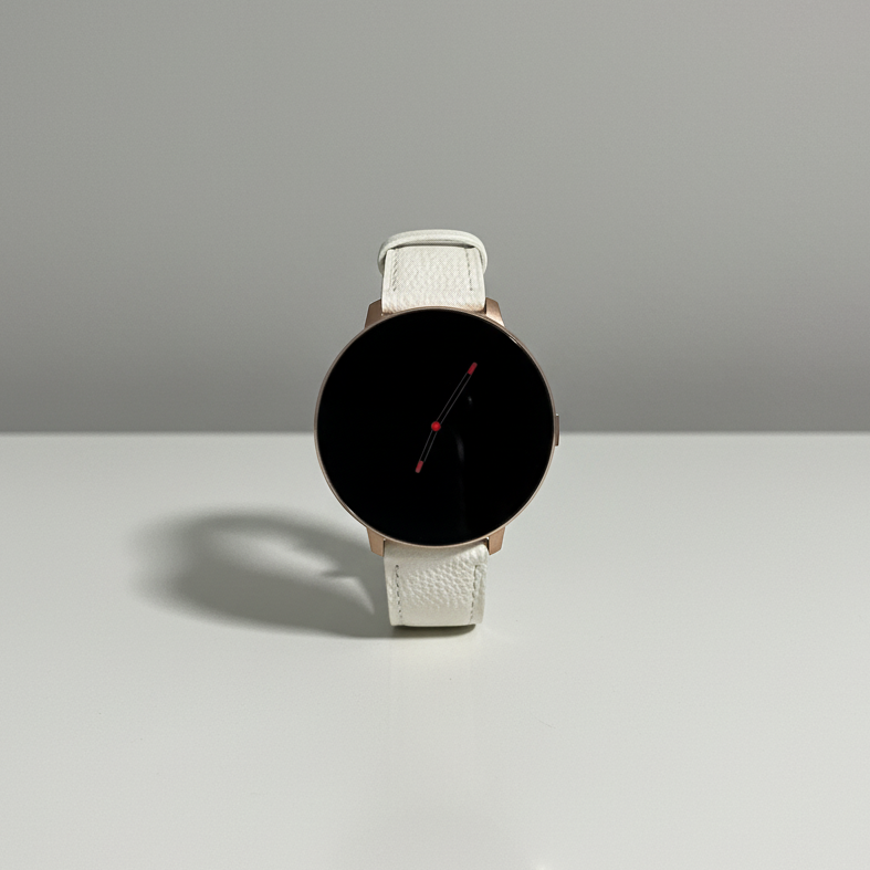 Watch2Care Vital Smartwatch (Rose Gold Case) - White Leather Strap