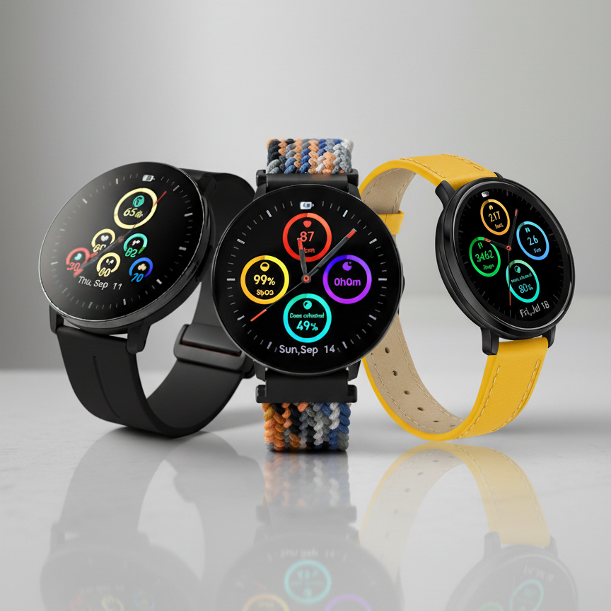 Watch2Care Vital Smartwatch (Black Case) - Flair & Function Bundle