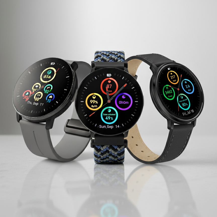 Watch2Care Vital Smartwatch (Black Case) - Modern Minimalist Bundle